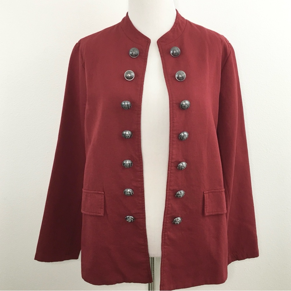 Cezele | Deep Red Open Front Jacket - Picture 4 of 11